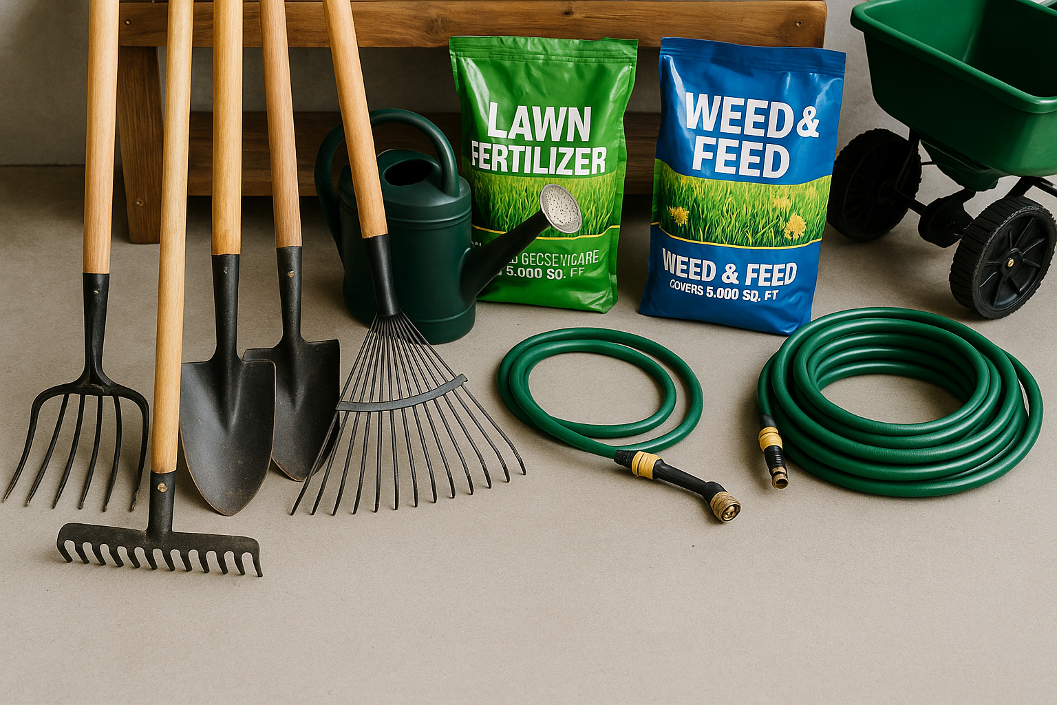 Rakes, shovels and lawn tools